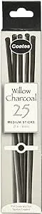 Global Art Materials PH Coates Willow Charcoal, Medium