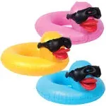 GAME 51817-BB Derby Duck Children Ring, 3 Pack, Holds Up to 70 Pounds Fun Inflatable Pool Floats, 2 Feet Big with A 10-Inch Wide Center, Small, Multicolor (Pink, Yellow, Blue), for Kids 3+