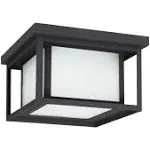 Generation Lighting Hunnington Two Light Outdoor Flush Mount Black