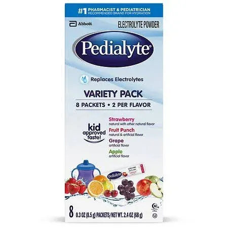 Pedialyte Electrolyte Drink Powder Variety Pack - 8 count, 0.3 oz sticks