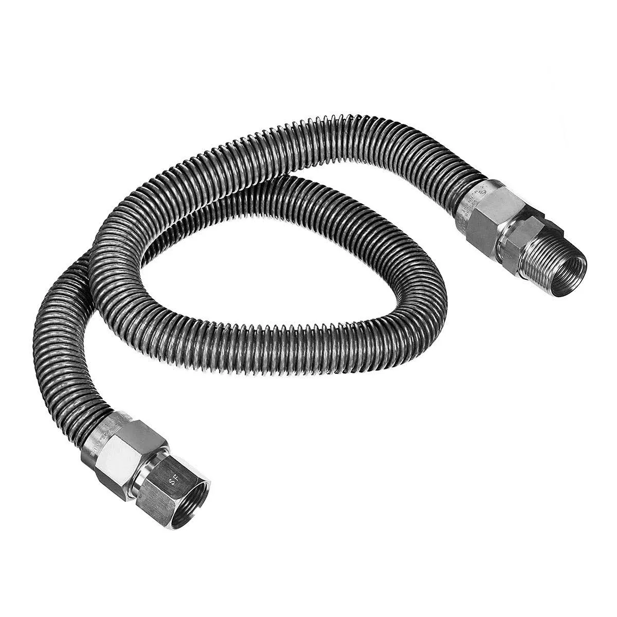 60" Gas Line Connector, 1/2" Fip"x3/8" Fittings, Uncoated Stainless Steel - Traditional - Heating And Cooling - by Everflow | Houzz