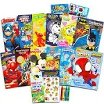 12 Bulk Superhero Coloring Books for Boys Ages 4-8 - Assorted 12 Coloring Books Featuring Spiderman, Batman, Avengers, Power Rangers | Bundle with Coloring Utensils, Stickers, More (No Duplicates)