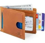 SERMAN BRANDS- Bifold Slim Genuine Leather Thin Minimalist Front Pocket Wallets