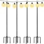 Walensee 9.4 ft. Outdoor String Light Poles for Patio, Garden, Yard Flagpole 4 Pack