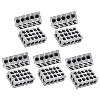 5 Pair of 1-2-3 Blocks Matched Pair with 23 Holes Precision Machinist Milling 0.0002 Inch Milling Machine Jig