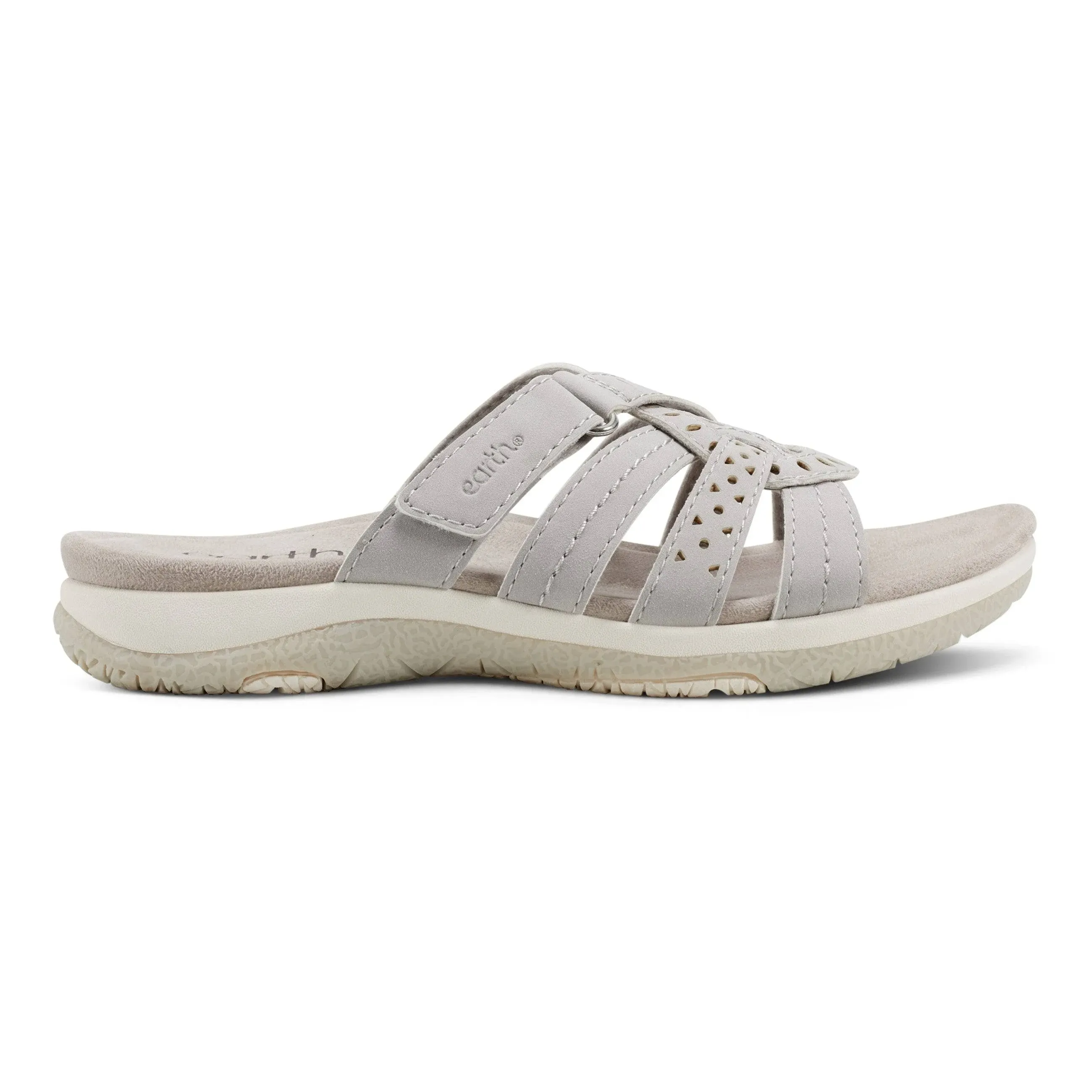 Earth Women's Sassoni Slip-On Strappy Casual Sport Sandals, Grey, 12M, Leather