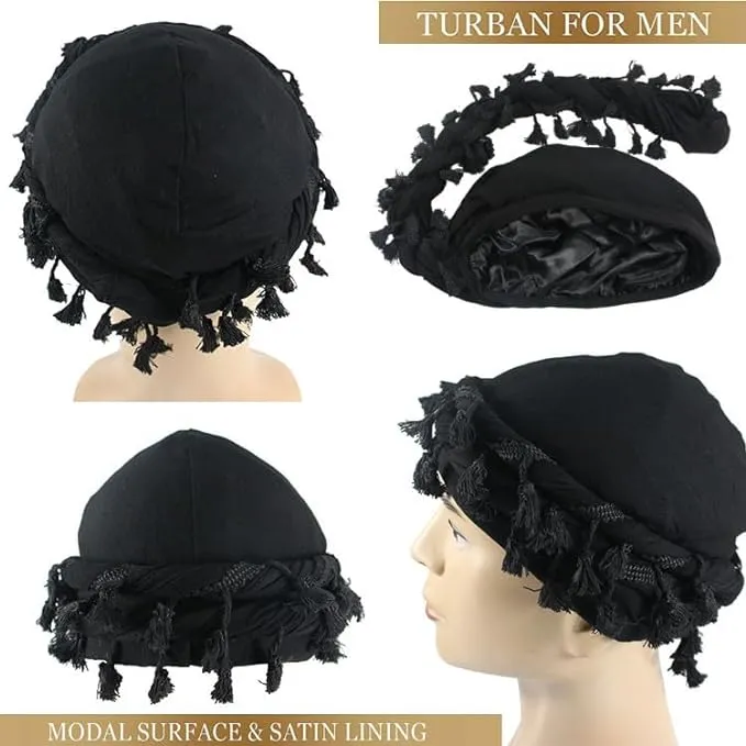 Gturytr Turban for Men Vintage Twist Head Wraps Durag Satin Lined Halo Turban for ...