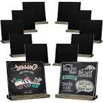 Mini Tabletop Chalkboard Sign with Base Stand, 5 X 6 Inch Vintage Wooden , Set o