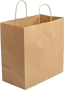 Amercare Royal TBTH13717 Twisted Handle Kraft Paper Bag 13" X 7" X 17"