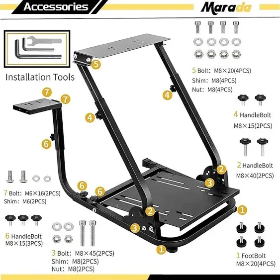 The Marada G920 Steering Wheel Stand With Shifter Mount, Racing Wheel Stand