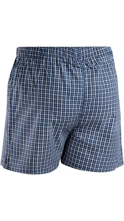 Danish Endurance Woven Boxer Shorts for Men - Blue/Grey / L / 4-Pack