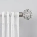 Exclusive Home Curtain Rod and Finial Set, 66‘-120’, Matte Silver