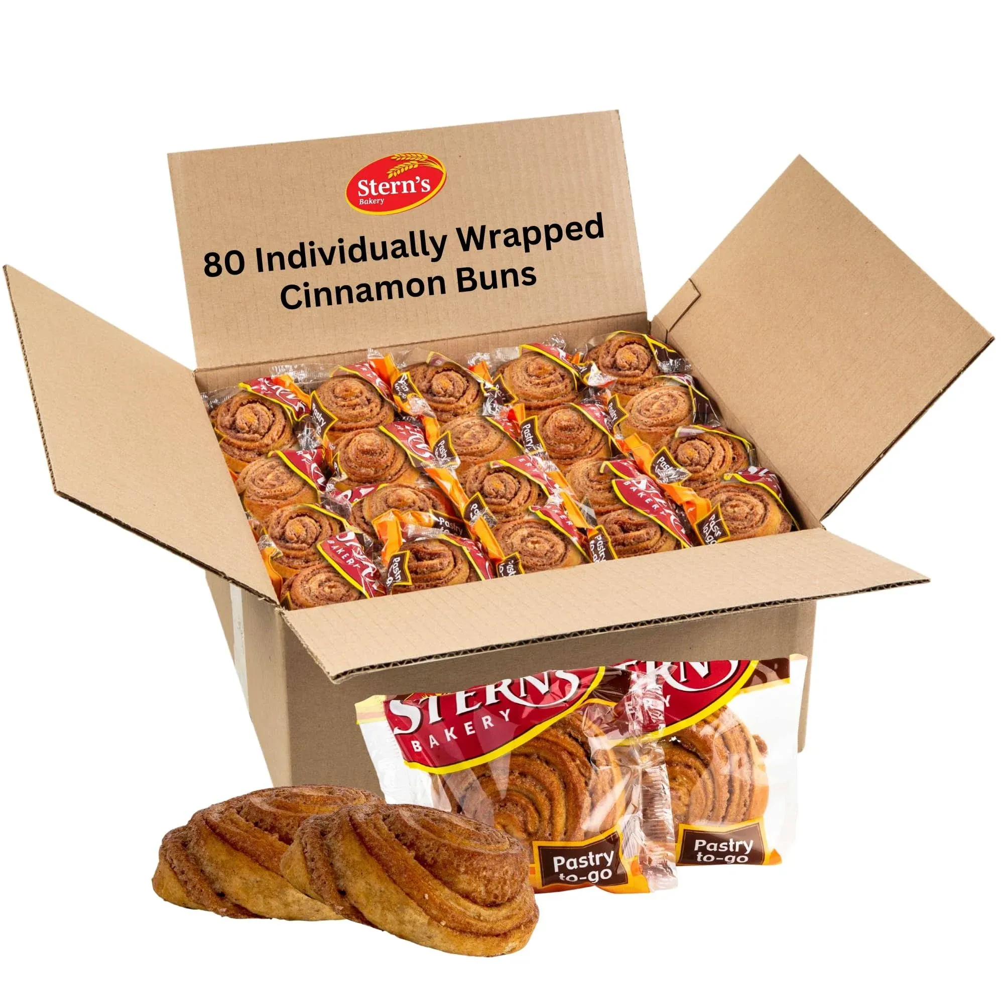 Office Snacks | 1.5 Oz Cinnamon Rolls | Snack Cakes and Pastries | Lunchbox Snacks | Back to School Snacks | Approx 80 Count | Dairy & Nut Free | Stern’s Bakery (Cinnamon Swirl)