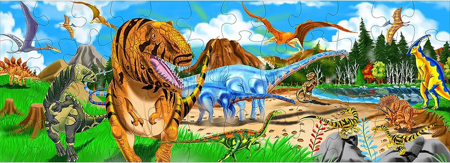 Melissa &amp; Doug Dinosaurs Jumbo Jigsaw Floor Puzzle (48 pcs, 2 x 3 feet) New