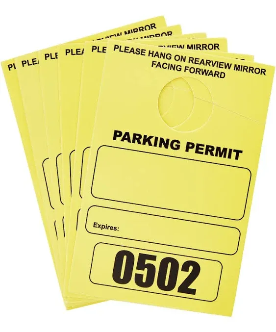 500-Pack Yellow Parking Permit Hang Tag