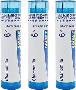 Boiron Chamomilla 6c to Alleviate Irritability, Restlessness, and Occasional Sleeplessness at Night - Pack of 3 (240 Pellets)