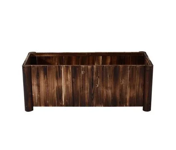 Outsunny Rectangle 19.75-in W x 17.75-in H Brown Wood Outdoor Garden Bed Lowes.com