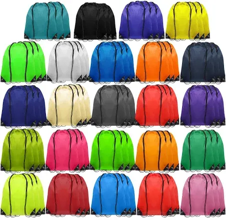 72Pcs Drawstring Backpack Bag Drawstring Gym Bags Bulk,Sport Bag, 24 Colors