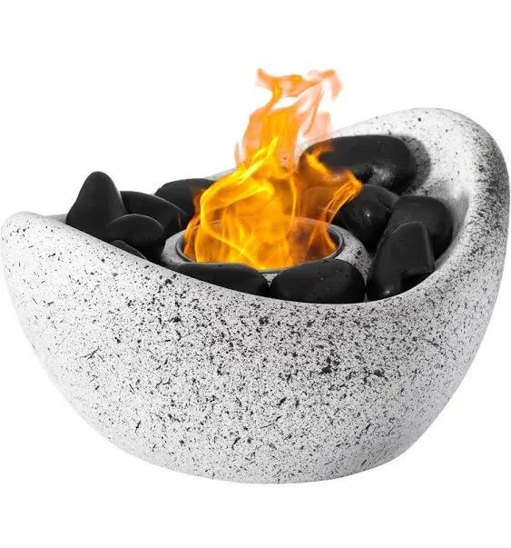 Mini Tabletop Fire Pit Rubbing Alcohol Fireplace Indoor Outdoor Portable Fire Concrete Bowl Pot Fireplace - Rectangle