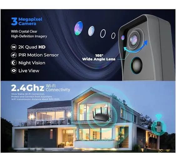 XODO VD2 Smart Wi-Fi 2K Wireless Video Doorbell