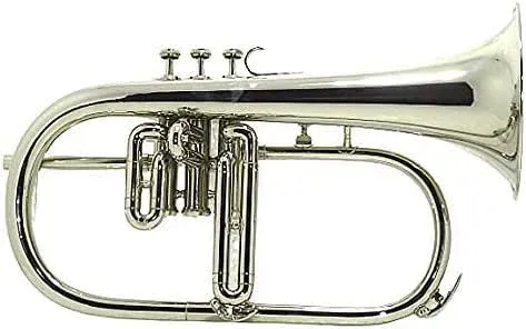 New Bb Flat Silver Nickel Flugel Horn with Free Hard Case+Mouthpiece. MRS,2.8