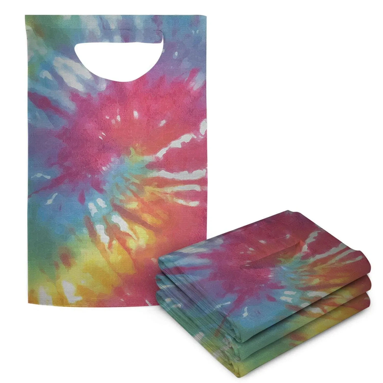 Disposable Adult Bibs Tie Back  Perfect for Seniors Painting  Eating  Tie Dye 100 Pack 100PK