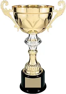 Custom Trophy Real Metal Trophy Cup - Gold or Silver - Trophy Award, Golf Trophy, Large Trophy Cup Award - 4 Sizes - Custom Plate Free