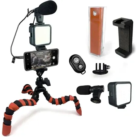 Acuvar Vlogging Kit for Smartphones, iPhones, Android, Tablets, DSLR, Cameras for Online Live Streaming, Video Conference, YouTube, Instagram TikTok