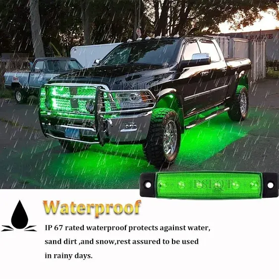 PSEQT 10 Pcs LED Rock Strip Lights Car Underglow Wheel Fender Well Lighting Kits Waterproof for Golf Cart Wrangler Offroad Truck RV UTV ATV