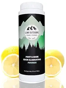 Lumi Outdoors Natural Foot Powder Deodorizer & Shoe Odor Eliminator - Talc Free Foot Deodorant