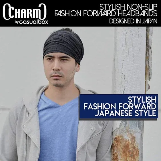 CHARM Headband Bandana Japanese Style - Mens Head Wrap Womens Hair Band by Casualbox