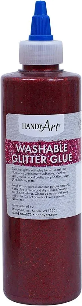 Washable Glitter Glue, 8 oz., Silver