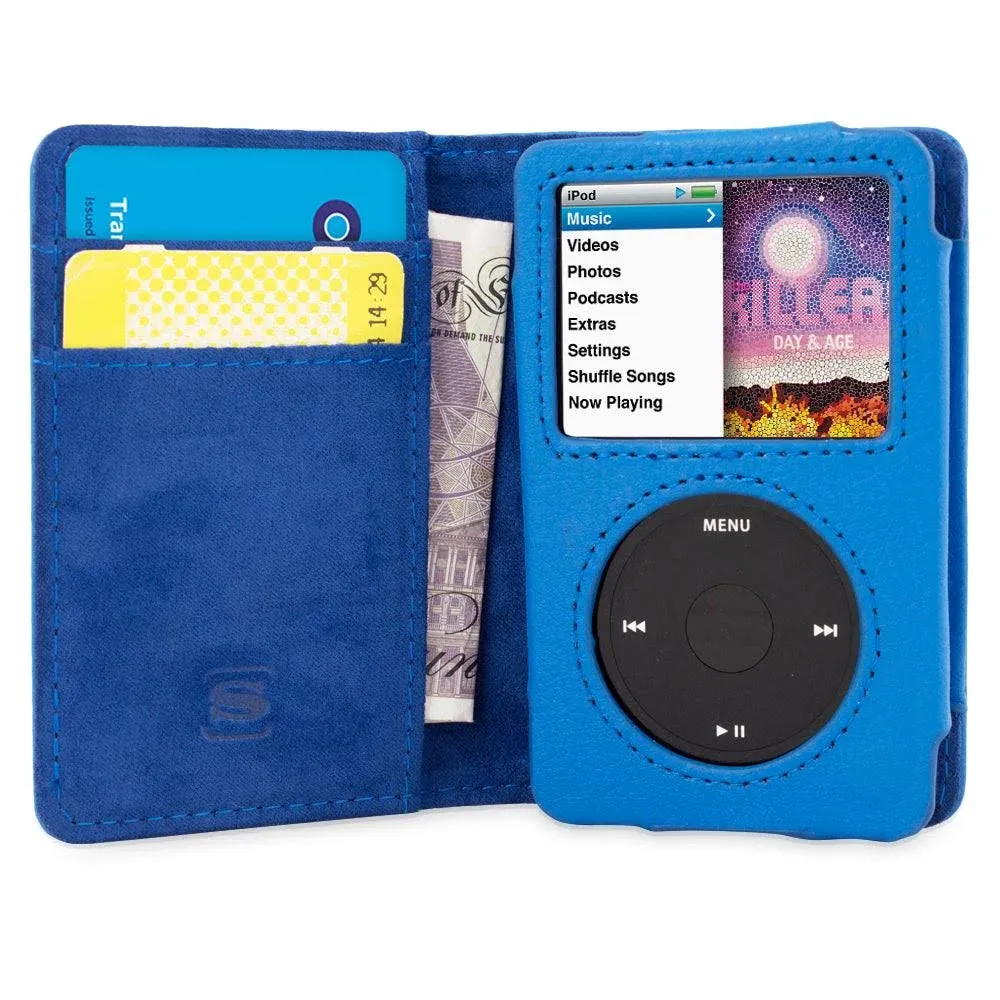 Snugg iPod Classic Case, Leather Flip iPod 7th Generation Case Executive Apple iPod Case Cover Wallet - iPod Case 7th Generation Legacy Series - Grey