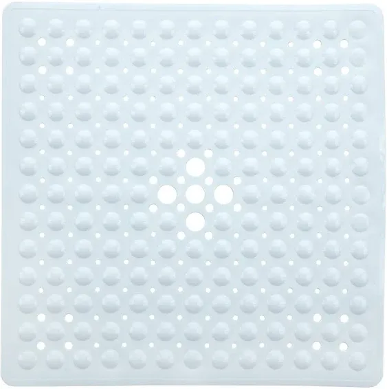 Square Bath Mat Non-slip Shower Mats - 21 x 21 inch Non Slip Bathtub Mat with Suction Cup, Safety Shower Stall Mats for Kids & Elderly, Shower Mat wit