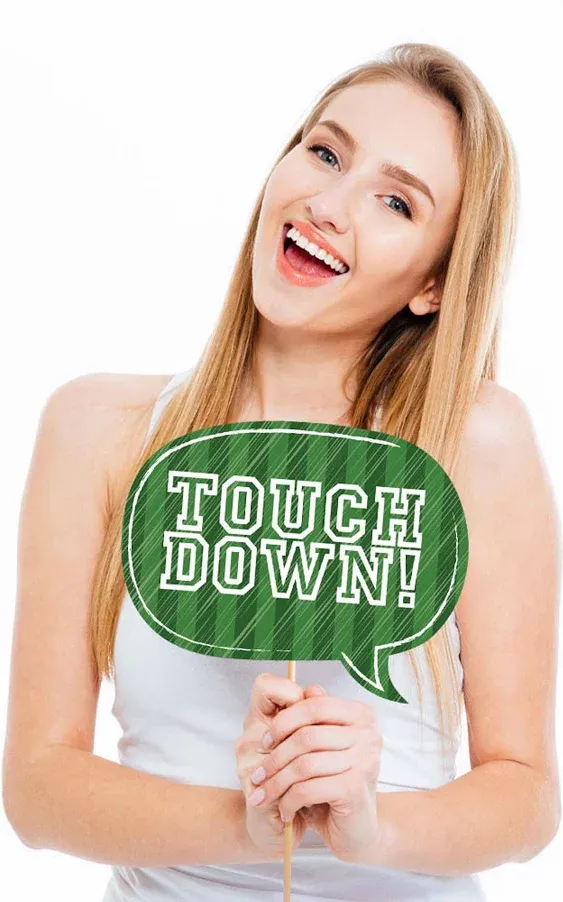 End Zone - Football Photo Booth Props Kit - 20 Count