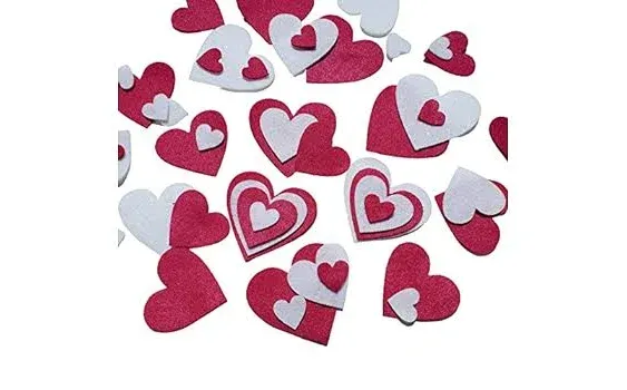 48 Felt Hearts | Pre-Cut Shapes for DIY Sewing Crafts | Die Cut Heart