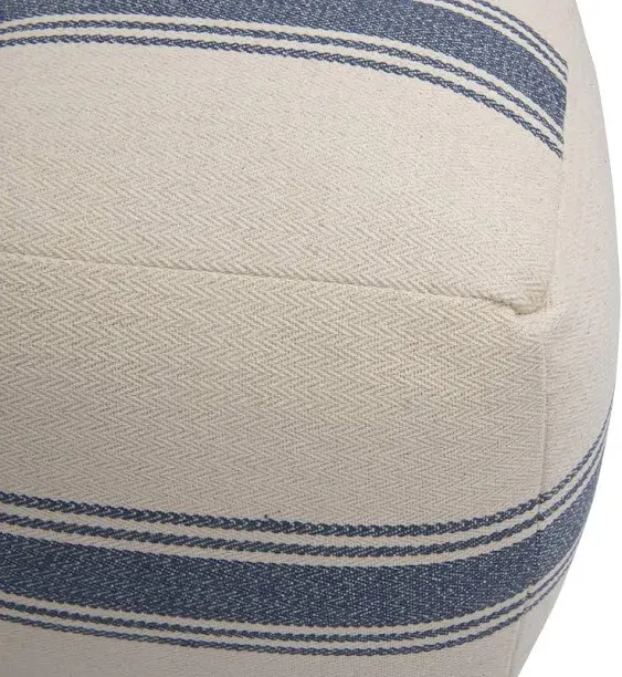 16" Blue Stripe Pouf