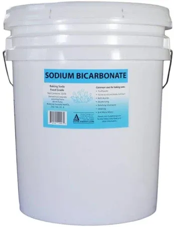 50 lb Pail of USP Pure Sodium Bicarbonate Powder Organic Food Grade Ormi Listed Pure Baking Soda