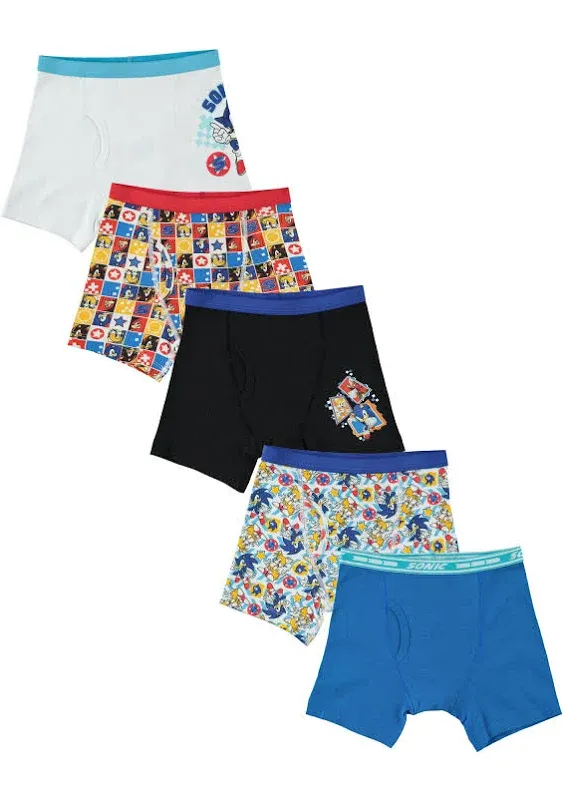 Sonic The Hedgehog Boys' Big Boxer Briefs Multipacks Different Prints and Pack, 4, 6, 8, 10, and 12