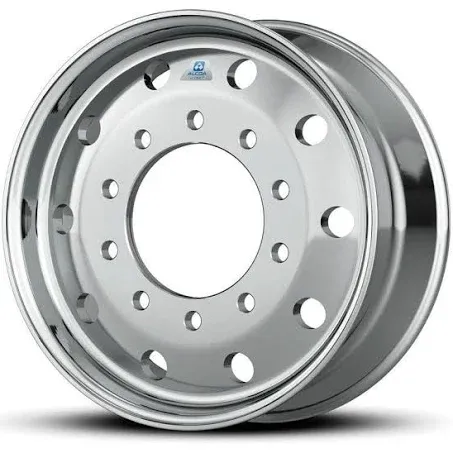 22.5x12.25 Alcoa 10x285mm Hub Pilot High Polish Flat Face Wheel Front Only (4.75&quot; offset)