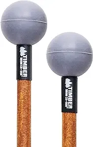 Percussion Mallet Pair, Mallets for Keyboard Music and Tongue Drum, Hard Rubber Heads –– MADE IN U.S.A. –– Stained Solid Birch Handles