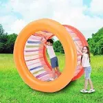 73" Diameter Inflatable Giant Colorful Rolling Wheel for Pool Outdoor Backyard L