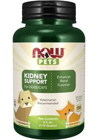 NOW Pet Health Kidney Support Powder 4.2-Ounce for Cats & Dogs