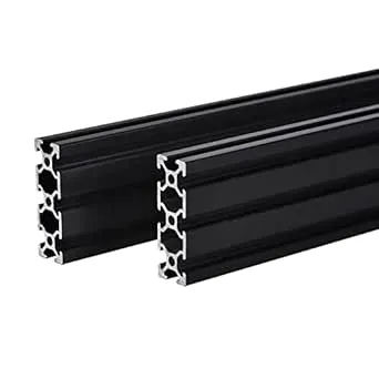 2pcs 20 Series T Slot 2060 Aluminum Extrusion Profile 19.7'',European Standard Anodized Linear Rail for 3D Printer Parts and CNC DIY 500mm Black