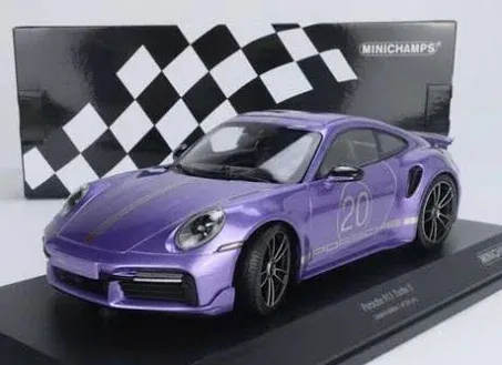 1/18 Minichamps 2021 911 (992) Turbo S Coupe Sport Design (Purple) Diecast Car Model