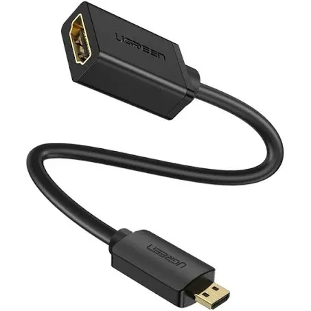 UGREEN Micro HDMI to HDMI Adapter 4K@60Hz 1440P@144Hz Micro HDMI Type D Female Cable UHD HDR ARC HDCP 2.2 Compatible with Raspberry Pi 5 4 400,Hero 7 6 5,DSLR Camera,Laptop,TV,Portable Monitor(20cm)