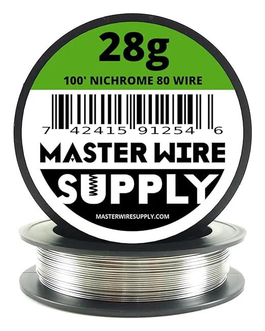 Nichrome 80-100' - 28 Gauge Wire - 100ft - 0.32mm - 0.013in - Made in USA - Master Wire Supply