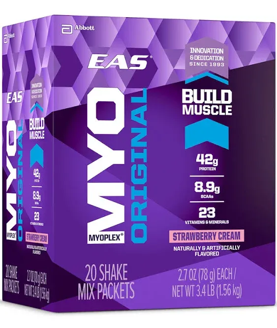 Eas Myoplex Original Protein Shake Mix Packets, Strawberry Cream, 2.7 oz Packets