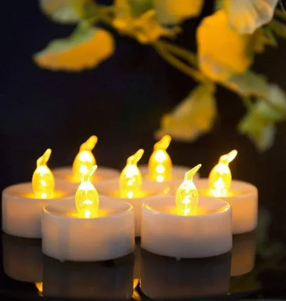 Battery Operated LED Tea Lights: Flameless Votive Candles Lamp Realist