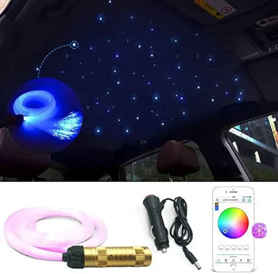 GIDERWEL Smart APP LED Fiber Optic Lights Car Use Kit 